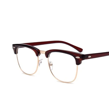 Nity przezroczyste botaniczne punkty czarna полукадра okulary vintage, przezroczyste soczewki Glassses okulary dla mężczyzn, oprawki okularowe kobiety