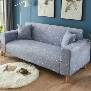 Nordic Galaxy Grey Sky Stitching Sofa Cover Slipcover Stretch Elastic Elastan/Polyester Chair Loveseat L Shape Sofa Protector