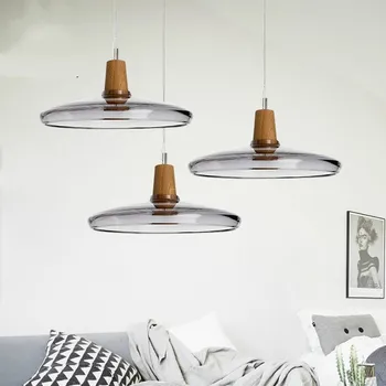 Nordic lite drewno szkło żyrandol światła do salonu Sypialnia twórczy led lampa wisząca Oprawa Lampara Lustre oświetlenie