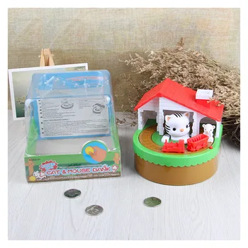Nowa Elektroniczna skarbonka Cute Mouse And Cat Money Box With Music Coins Saving Box gry planszowe dla dzieci, zabawki Urodziny prezent na boże Narodzenie