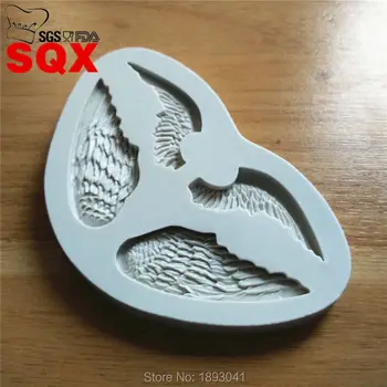 Nowa dostawa 4 anielskie skrzydła silikonowe formy do ciasta, DIY formy dekoracji tortu, przybory kuchenne, SQ16257