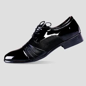 Nowa dostawa męskie moda buty sznurowane buty ślubne dla mężczyzn wysokiej jakości elegancki biznes płaskie męskie formalne biurowe buty