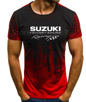 Nowa letnia Suzuki Racing Team koszulka z krótkim rękawem męska Suzuki Gsxr Gsx R Print clothing O-neck splash-ink Printed t-shirt