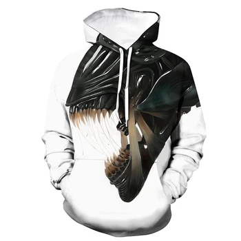 Nowa moda Alien 3D Print bluzy Męskie sportowe casual bluza z kapturem w modny sweter hip-hop bluza męskie topy, płaszcze, odzież