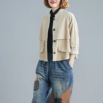 Nowe aksamitne kurtki Harajuku damskie zimowe jesienne płaszcze damskie kochanie monochromatyczne odzież specjalna konstrukcja narzędzie kieszonkowe topy