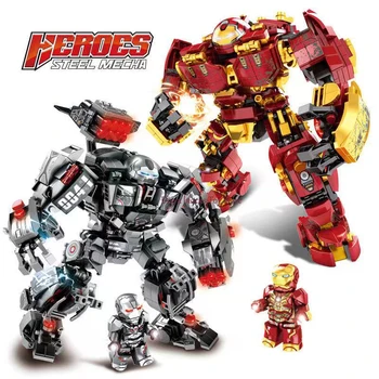 Nowe bloki Marvel cegły Iron man Халкбастер Wojskowa Maszyna super heroes Avengers nieskończoność wojny zabawki dla dzieci, prezenty