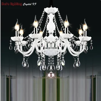 Nowoczesne białe kryształowe żyrandole, lampy, lampy do sypialni, salonu oprawa Crystal Light Lustres de crista lighting