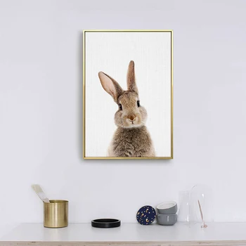 Nowoczesne zwierzęta plakat ściany płótnie obraz cute królik malarstwo akcesoria do domu plakat wystrój wykresy ścienne do sypialni dla dzieci