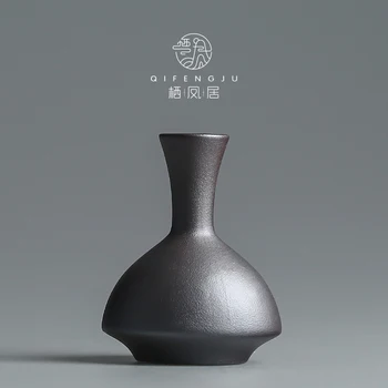 Nowoczesny ceramiczny wazon kreatywne czarne stołowe, wazony thydroponic pojemniki doniczka wystrój domu rzemiosła dekoracje ślubne