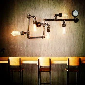 Nowoczesny skandynawski przemysłowy światło wodociągowe kinkiety pilot zdalnego sterowania kinkiet do holu bar kawy, jadalnia wystrój domu
