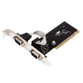 Nowy 2 porty Pci-To-Com 9Pin port szeregowy RS232 Expand Riser Card Adapter TX382B z monitorujący numerem
