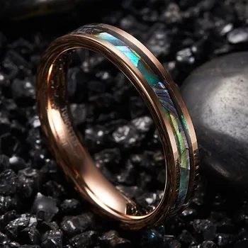 Nowy Desgin wykwintne akcesoria 4 mm szeroki różowe złoto inkrustowane słuchotki powłoki przycisk stalowy pierścień kobiety mężczyźni partia biżuterii prezent