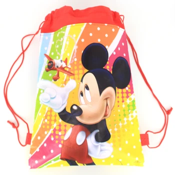 Nowy Disney Mickey Minnie Mouse włóknina pasek plecak prezent torba Torba do przechowywania dzieci chłopiec dziewczynka rzecz torby szkolne artykuły świąteczne akcesoria