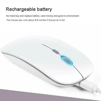 Nowy akumulator mysz bezprzewodowa 2,4 Ghz cicha przycisk cienkie USB optyczne myszy z odbiornikiem USB kabel do ładowania