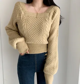 Nowy damski sweter sweter damski na drutach overszie sweter z długim rękawem dziewczyny topy temat eleganckie dzianiny odzież grube sexy