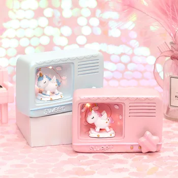 Nowy przyjazd Cue Cat Home Decoration różowy kolor Baby Kids lampara bebe bateria żywica materiał przytulna sypialnia mini-lampa
