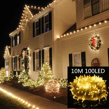 Nowy rok 2021 boże Narodzenie led, girlandy 10 m 100 led światła świąteczne dekoracje dla domu Natal Decor Kerst Adornos De Navidad 2020
