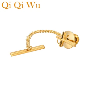 Nowy złoty krzyż zamek krawat paznokci dla mężczyzn elegancki węzeł mężczyźni krawat paznokci strażnik pleców przyczepność do ubrania ślubne pliki GIF do Guets