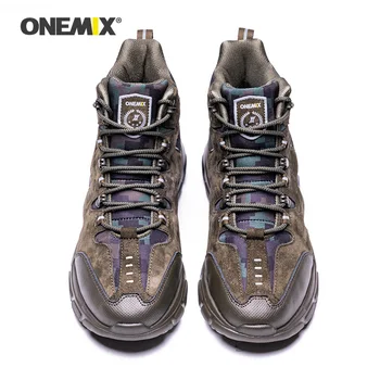 ONEMIX Men High Top Hiking Shoes wytrzymałe wodoodporne, antypoślizgowe zewnętrzne wspinaczkowa górskie boot turystyka wojskowe buty taktyczne