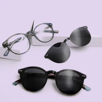 Octanowe okulary polaryzacyjne Kobiety mężczyźni rocznika przepisane im punkty oprawa z magnetycznym uchwytem na okulary dla pań UV400