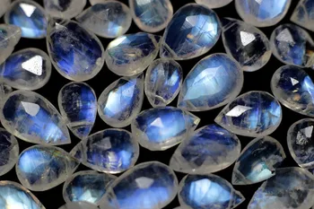One piece AA luźne koraliki biały niebieski Tęczowy kamień księżycowy płaska kropla szlifowane dla DIY biżuteria robi FPPJ wholesalenature