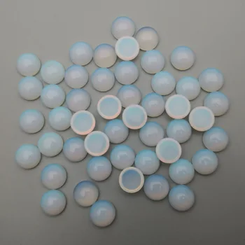 Opal kamień naturalny koraliki okrągły kaboszon do produkcji biżuterii 6 8 10 12 mm 50 szt./lot wysokiej jakości naszyjnik pierścionek kolczyki akcesoria