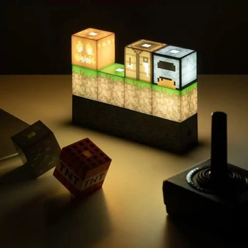 Ostatnio mine craft bloki budowa światło ładowania USB przycisk Typ żarówki Decsktop ozdoby prezent dla dzieci, dzieci, chłopak, dziewczyna TE8