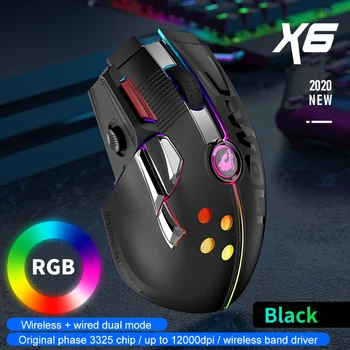 PAW 3325 dotykowa mysz przewodowa + bezprzewodowa RGB myszka 12000 DPI 11 przyciski programowalne akumulator геймерские myszy