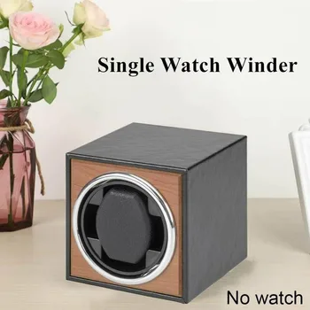 PU Watch Winder Box luksusowe automatyczne pojedyncze zegarek Box akcesoria do zegarków zegarki przechowywania kolektor drewniane watch Winder Box