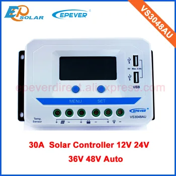 PWM ogniwa słoneczne kontroler EPEVER VS3048AU 30A 12 24 36 w auo praca EPsolar bateria 48 v ładowarka LCD konstrukcja ekranu
