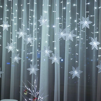 Pamięć 8 tryb migające światło wodoodporny święto odkryty boże Narodzenie Śnieżynka LED kurtyna wiersz partia, która jest podłączana fala wspaniałe światło D30