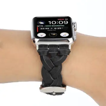 Pasek ze skóry dla Apple watch band 44 mm 40 mm pasek ze skóry naturalnej mc band 42 mm 38 mm bransoletka Apple watch series 5 4 3 2 SE 6