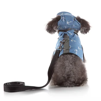 Pet Dog Harness Set Dress Leash Cap 3 In 1 No Pull Kamizelki Odblaskowe Spacerowe Smycze Dla Małych Średnich Psów Puppy Chihuahua
