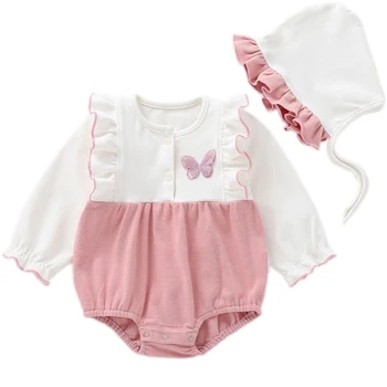 Pewex 2020 wiosna jesień odzież piękna słodka dziewczyna baby body+Kapturek 2 szt. odzież Dziecięca bawełna wysokiej jakości stroje