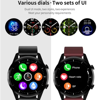 Pełna Dotykowy Przez Cały Inteligentne Zegarki Mężczyźni Kobiety Połączenie Bluetooth Smartwatch Rytmu Serca Monitor Ciśnienia Krwi Fitness Tracker Zegarki Sportowe