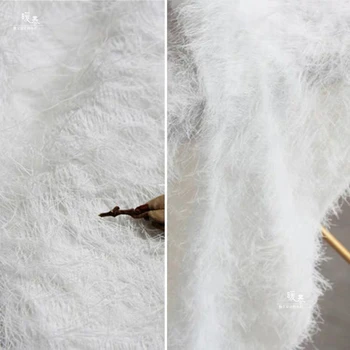 Pióra, pędzla haftowane tkaniny Białe dekoracje DIY patchwork sceniczna odzież spódnica suknia ślubna koronki designerskie podkładki