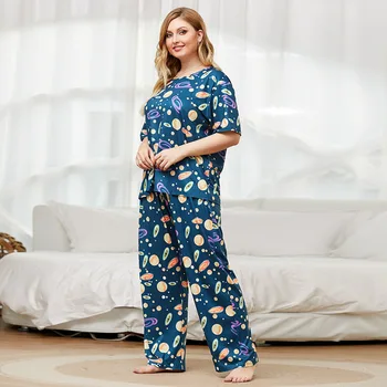 Plus rozmiar 8XL 140 kg Kobiety piżamy komplety piżamy piżamy z krótkim rękawem duży rozmiar piżamy dla kobiet piżamy