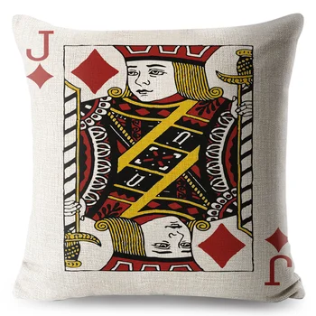 Poker Król, Królowa i Jack poszewka kreskówka bielizna 45*45 cm ozdobne drukowane poszewki na poduszki na kanapie w domu rzucić poszewkę