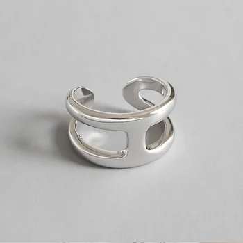 Prawdziwe Pierścień 925 Srebro Prosty Połysk Połysk Cienki Paluszek Pierścienie Dla Kobiet Wykwintne Biżuteria Prezent Gorąca Wyprzedaż