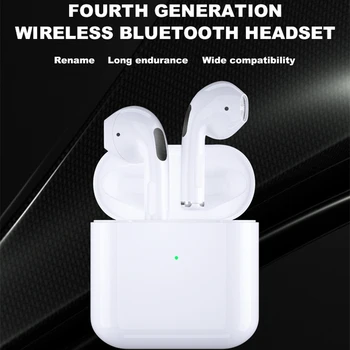 Prawdziwe bezprzewodowe słuchawki Bluetooth, słuchawki sterowanie dotykowe z bezprzewodowym ładowaniem etui TWS Air Sports Earbuds Pro 4 Mic dla IOS
