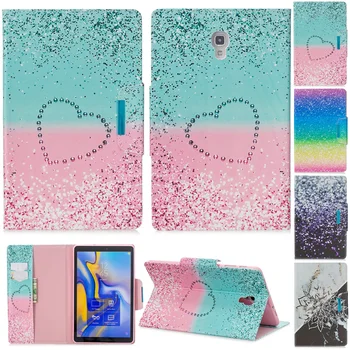 Print PU Tablet Cover For Samsung galaxy Tab A 10.5 inch SM-T590 T595 T597 2018 Auto Sleep, Wake Smart Cover With Card Solt