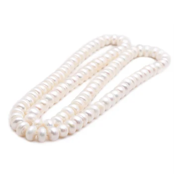 Projekt 10-11 mm 82 cm białe słodkowodne perły ogromny dmuchany chleb okrągłe koraliki naszyjnik łańcuch sweter biżuteria