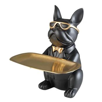 Prosta wyrafinowana forma psy zasobnik do przechowywania kluczy do przechowywania biżuterii stół dekoracje z żywicy rzemiosło DTT88