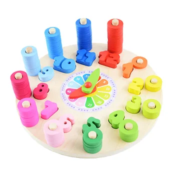 Przedszkole Montessori Dziecko Zabawki Wczesna Edukacja Podręczniki Matematyczne Zabawki Zegar Cyfrowy Drewniana Zabawka Wykres Geometryczny Kształt Zgodności