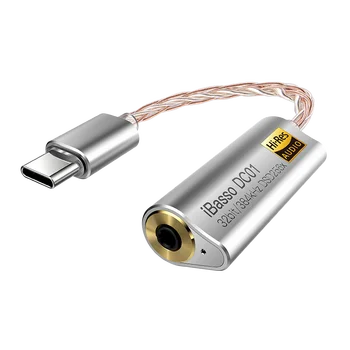 Przenośny zasilacz do wzmacniacza słuchawek do iBasso DC01 DC02 USB DAC dla tabletów z systemem Android PC 2.5 mm, 3.5 mm HiFi HiRes Adapter Type-C
