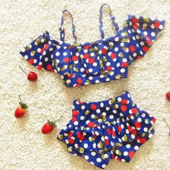 Pudcoco Kids Baby Polka-dot Bikinis Summer Girl Swimwear Baby Swimsuit stroje kąpielowe strój kąpielowy Baby Girls Clothes 0-4Years