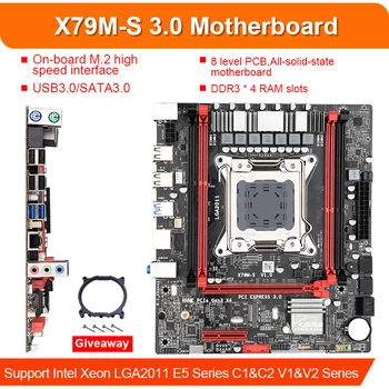 Płyta główna X79M-S zestaw z serii Xeon E5 LGA2011 2640 C2 4x4GB=16GB 1333MHz DDR3 ECC REG memory M-ATX USB3.0 SATA3.0 interfejs M. 2