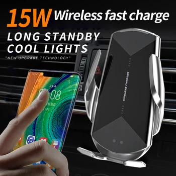 QUEES Car Phone Bracket GPS Holder 15W Wireless Fast Charging Charger podczerwień/czujnik akcesoria do wnętrza samochodów akcesoria samochodowe