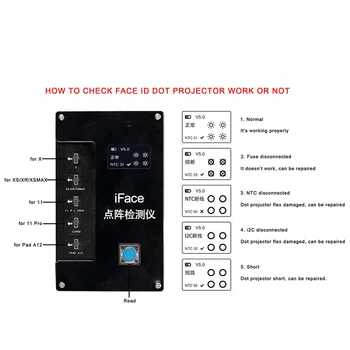 Qianli IFace Matrix Tester iFace Dot Projector dla Iphone X 11 Pro IPAD A12 Face ID Testing Repair szybka diagnostyka problemów