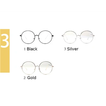 RBRARE Okrągłe oprawki do okularów damskie metalowe przewymiarowany okulary płaskie lekkie przezroczyste okulary Oculos oprawki do okularów damskie Gafas De Marca